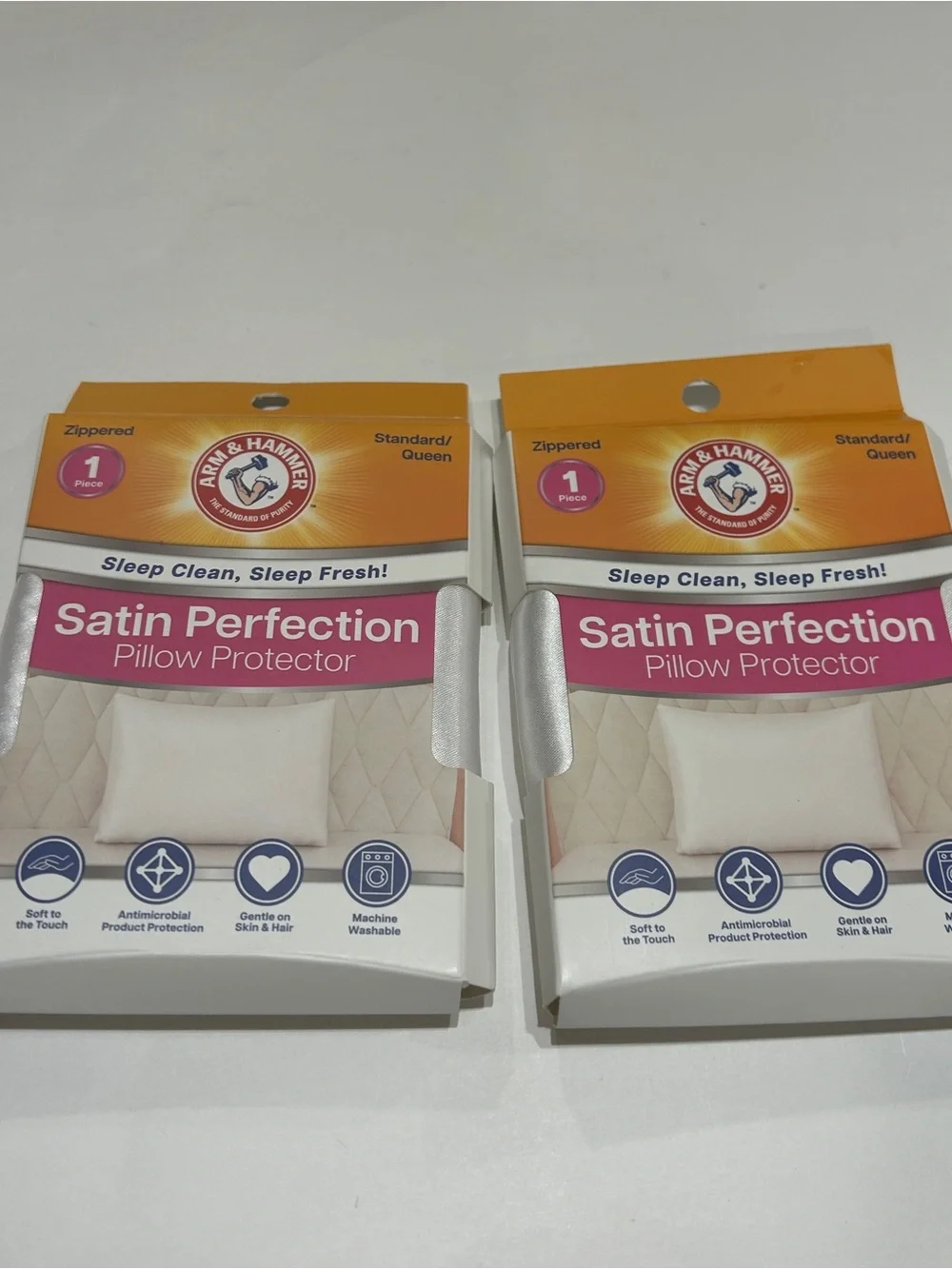 Arm & Hammer Satin Perfection Pillow Protectors Standard/Queen Zippered 2-Pack